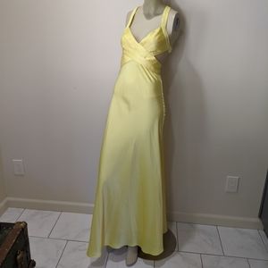 Yellow backless gown